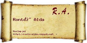 Rontó Alda névjegykártya
